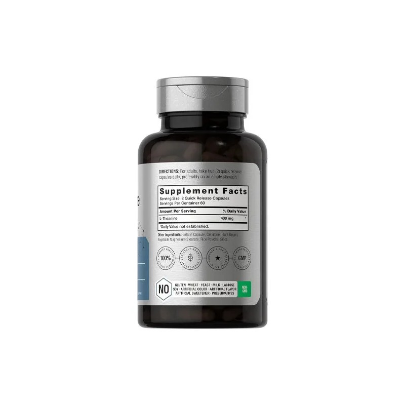L-theanine 60 Unid. - Para Mejorar Rendimiento Recuperacin Sin Sabor