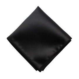 Men's Suit Solid Style Handkerchief Pocket Square, 9" x 9" Banquet Wedding Photography Shoot Formal Dress Chest Scarf. (Black)