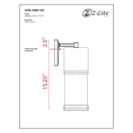 Z-Lite 553B-BK-LED Luminata Outdoor Wall Sconce, 1-Light 14 Watts, Black