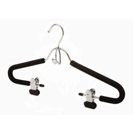 Only Hangers Foam Padded Black Suit Hanger w/Clips - Pack of (10)