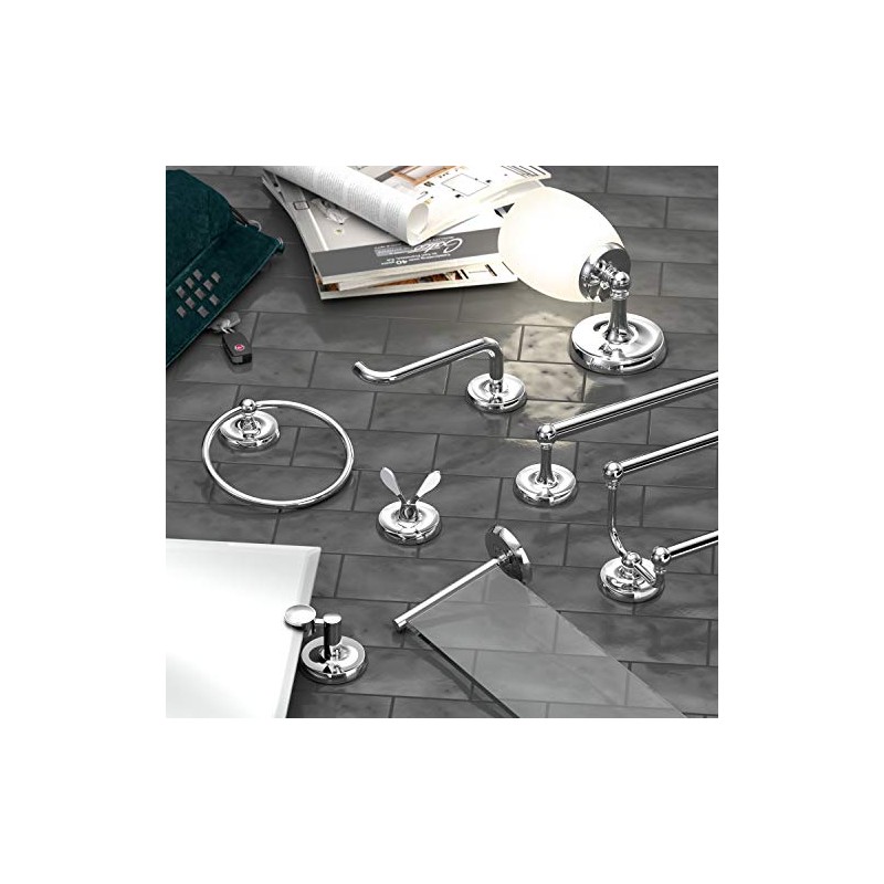 Gatco 5073 Designer II Towel Ring, Chrome/Wall Mounted 6.50" Face,
