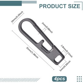 MAYJOYDIY 4 PCS Grey Titanium Alloy Zipper Pull Tabs 35x10mm Detachable Replacement Tabs Durable Fix for Luggage Suitcases Backpacks Jackets Purses Handbags