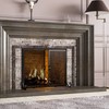 Fire Beauty Fireplace Screen with Hinged Doors Cast Iron Border