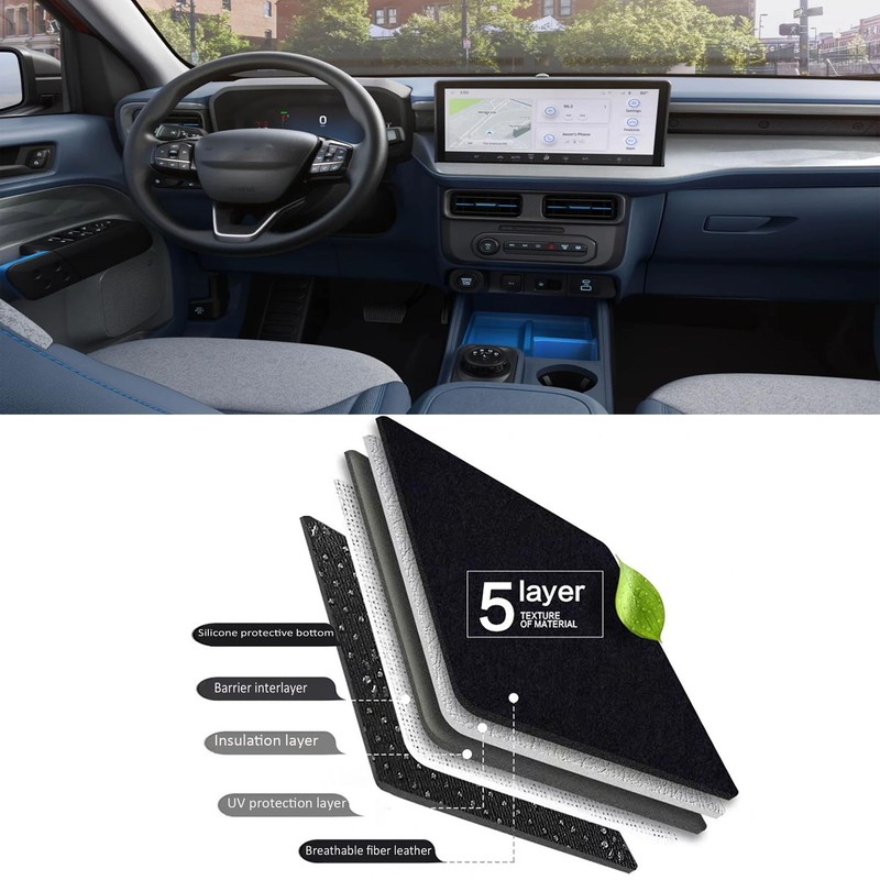 FFIHTY Upgraded Dashboard Mat for 2022-2025 Ford Maverick Polyester Dashboard