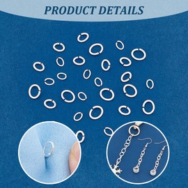 UNICRAFTALE Pack of 30 3 Sizes 925 Sterling Silver Oval Jump Rings Circle Clasp Connecting Rings O Jump Ring Connector Unsoldered Metal Rings for Making and Bracelets Jewellery Repair