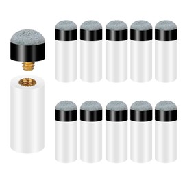 12 Stück Ersatz Billard Queue Spitzen 12mm Schraub Tipps mit Pool Queue Zwinge Grau Billard Billard Zubehör Köe Set für Billardstöcke Snooker Pool Queues