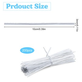 200 Pcs 4 inch Clear Twist Ties Reusable Plastic Metal Wire Twists Tie Garden Twist Ties for Plastic Coffee Bags, Gift Wrapping, Crafts, Plants