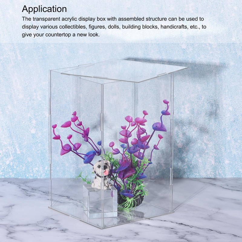 sourcing map Clear Display Case, Acrylic Box Assemble Dustproof Box