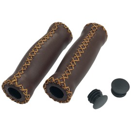 Velo VLG-617A Bicycle Grip, Barrel Grip, 5.0 inches (128 mm), Dark Brown, Left and Right Set, Small