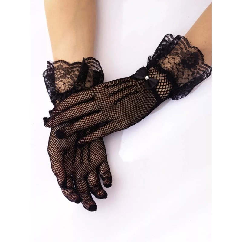AJC Guantes De Mano Con Encaje Moño Elegantes Vestidos Eventos