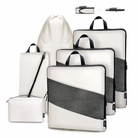 Carttiya Suitcase Organiser Compression Set, Packing Cube Set Compression Your Travel Luggage, Compression Packing Cubes, Suitcase Organiser Packing Cubes for Organising Packing Bags Set (6 Pieces