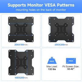 Suptek Steel VESA Mount Adapter for 32" to 42" LCD/LED TVs | VESA Conversion Kit for Monitor VESA Up to 200x200mm, KZ003