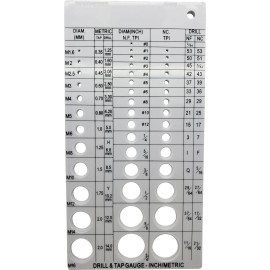 BCP Fasteners Screw Size Gauge For Standard And Metric Screws With Drill Bit Recommendation