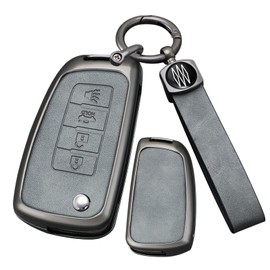 ontto Fit for Nissan Flip Folding Key Fob Cover Metal and Leather Car Key Case Protector for Rogue Rogue Select Rogue Sport Sylphy Pulsar Sentra