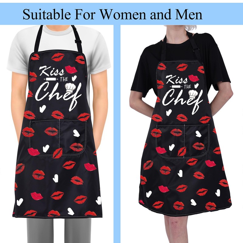ENSIANTH Kiss The Chef Apron Gifts for Cooking Lovers Kitchen