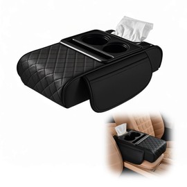 Multifunctional Car Armrest Storage Box - Auto Armrest Pad Storage Box, 2-in-1 Storage Box for Auto Armrest, Car Armrest Cushion,Auto Center Console Armrest, Arm Rest for Car