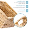 VATIMA Large Rectangular Wicker Basket with Wooden Handles for Shelves