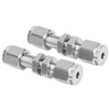 2Pcs Bulkhead Connector 316 Stainless Steel Double Ferrule Wear Plate
