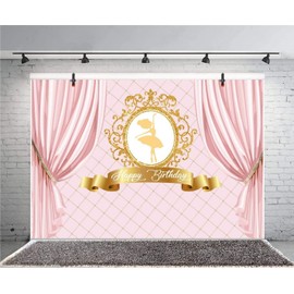 CSFOTO Polyester 7x5ft Ballerina Birthday Backdrop Party Decorations Cinderella Party Supplies Ballet Backdrop 4 Years Birthday Background Ballerina Backdrop Birthday Party Banner