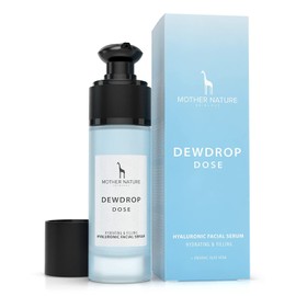Hyaluronic Acid Serum by Mother Nature - Anti-Aging Collagen Booster for face + body - Fighting wrinkles + dark circles - With Vitamin C + E - 30 ml - High dosage