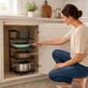 4-Tier Adjustable Pot Rack Organizer – Metal Kitchen Cabinet Shelf