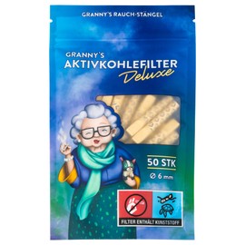 Granny's Deluxe Set: Activated Carbon Filter 50 Pieces | Diameter 6 mm Filter Tips | Hybrid Activated Carbon Filter | No Clogging | Carbon Filter for Self-Turning | Grannys Filter