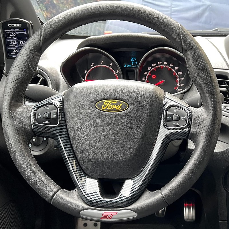 ruihe Carbon Fiber Color Steering Wheel Cover Trim Fit for