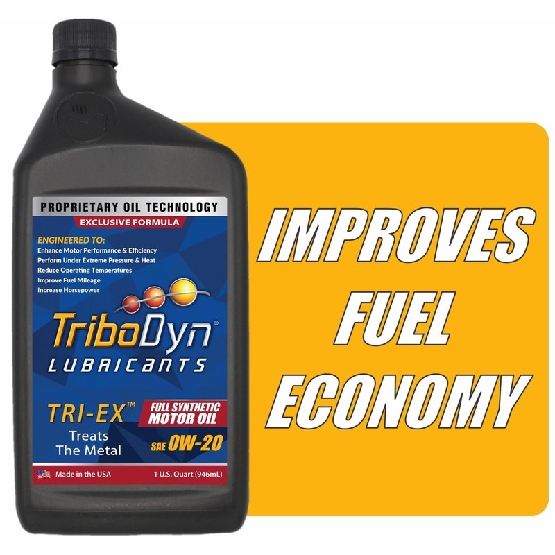 TriboDyn TRI-EX Full Synthetic Motor Oil (0W-20, 2 Quart Pack)