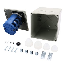 Baomain Universal Rotary Changeover Cam Switch SZW26-63/D303.3D 660V 63A 3 Position 3 Phase with Master Switch Exterior Box LW28-63/4