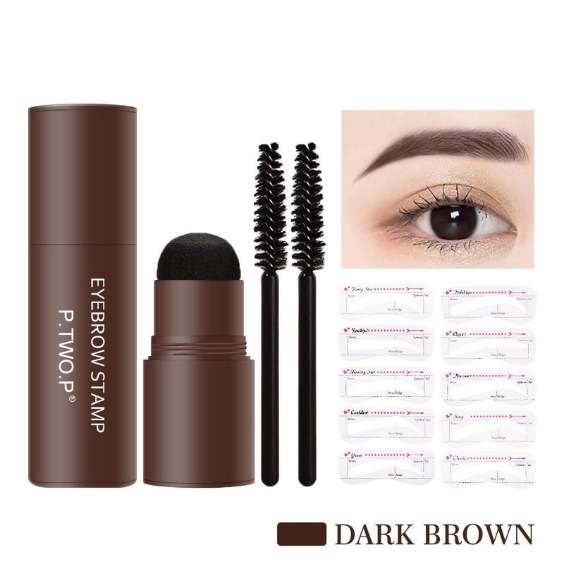 Eyebrow Stamp Stencil Kit, Waterproof Eye Brow Stamp Powder and