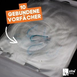 Zite Fishing Sbirolino Hooks Size 6-10 200 cm Trout Hook Blue with Monofilament Leader Line Pack of 10 Fishing Hooks & Leader Hooks Tied Trout Fishing (#8)