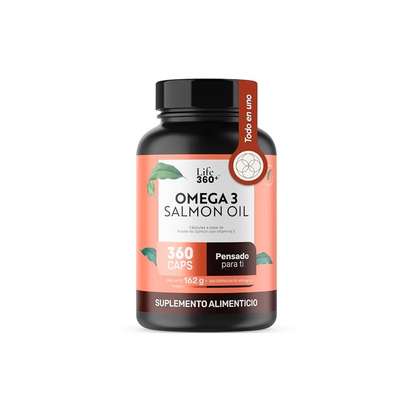 LIFE 360+ Omega 3 Salmon Oil | 360 cápsulas |
