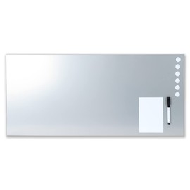STEELMASTER by BankSupplies Magnetic Bulletin Board | 30 x 14 Inches | Silver | Includes 6 Magnets, 4 x 6 Dry Erase Board & Dry Erase Marker | Scratch Resistant Finish | Horizontal & Vertical Display