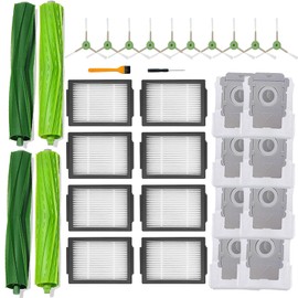 Dovlazm Replacement Parts for iRobot Roomba i7 i7+ i3 i3+ i4 i6 i6+ i8 i8+/Plus E5 E6 E7 J7 i5+j5+ I,E &J Series Vacuum Cleaner,2 Set Roller Brushes 8 Filters 8 vacuum bags 10 Side Brushes