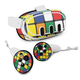 MightySkins Carbon Fiber Skin Compatible with Meta Quest 3 - Puzzle Cube | Protective, Durable Textured Carbon Fiber Finish | Easy to Apply