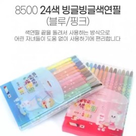 Gold Smile [골드스마일]설선물 9000 24색 빙글빙글 색연필 구정선물 부모님설선물 [블루] [Gold Smile] New Year Gift 9000 24-Color Swirling Colored Pencils New Year Gift for Parents [Blue]