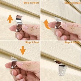 Hsthe Sea 10 Pack Vinyl Siding Hooks Vinyl Siding Clips Hooks Heavy Duty Stainless Steel Low Profile No-Hole Hanger Hook for Hanging