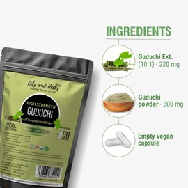 High Strength Guduchi 5000MG- Tinospora Cordifolia No Fillers or Binders - 100% Natural and Gluten Free Vegan Made in UK Prepared by Phd Scientist