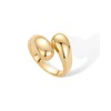 PAVOI 14K Yellow Gold Plated Chunky Open Twist Stackable Rings