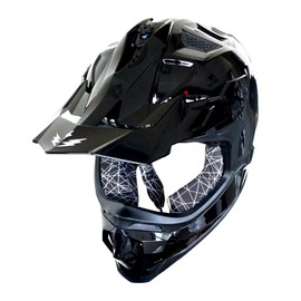 1Storm Adult Motocross Helmet ATV Dirt Bike BMX MX Downhill Mountain Helmet Track Style JH601; Glossy Black