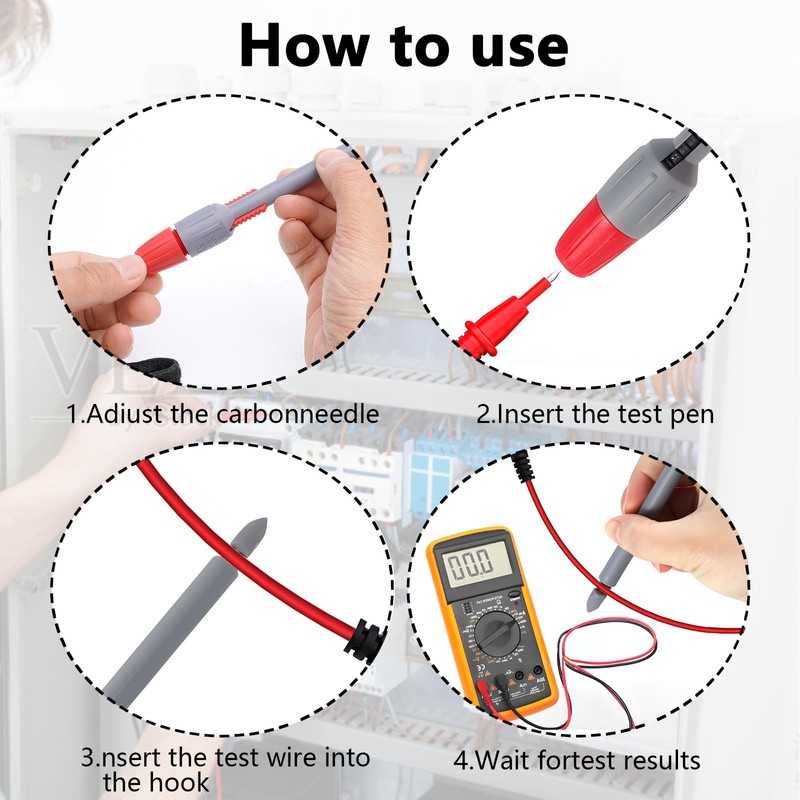 XLLForce Wire Piercing Probe, Insulation Piercing Clip Set, 2mm/4mm Push