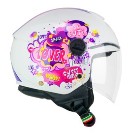 CGM Unisex Children's Mini Jet Helmet, Fuchsia White, YM (49-50 cm)