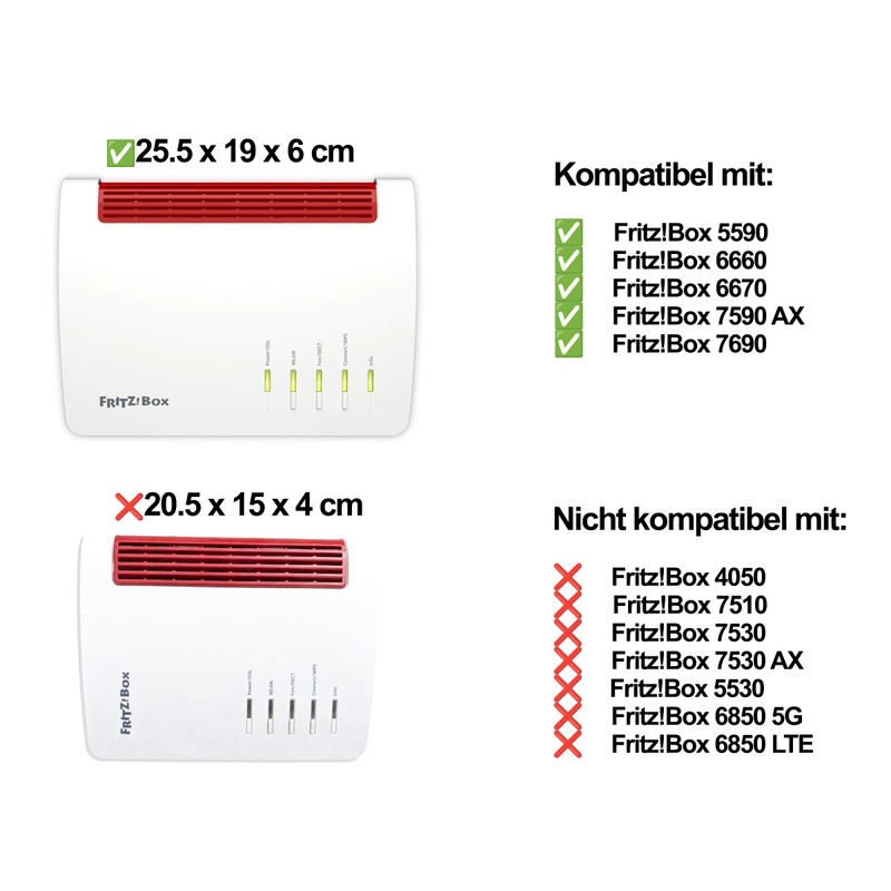 Decoralin Wall Mount Compatible with Fritz!Box 7590, 7590 AX, 5590,