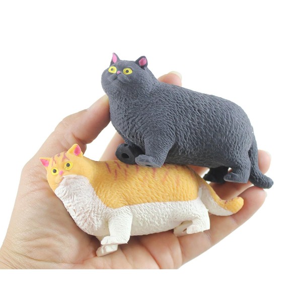 2 Fat Stretchy Cats Crushed Bead Sand Filled - Kitty