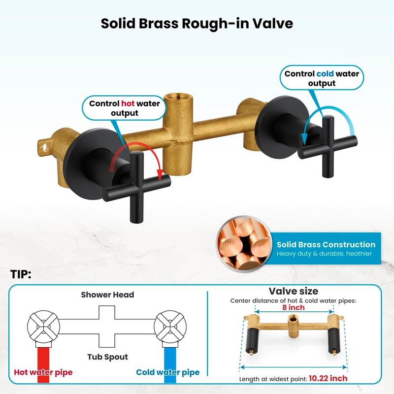 gotonovo 2 Handles Tub Shower Faucet Set,Bathtub Faucet Set with