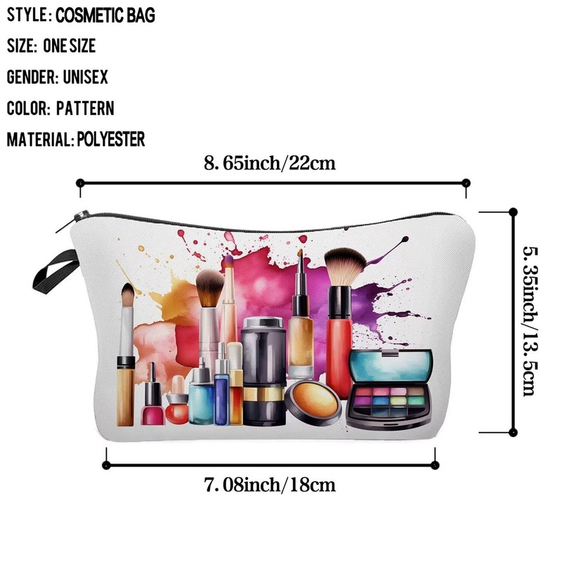 Livel lhood Cosmetics Pattern Makeup Bag Cute Small Organizer Zipper
