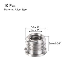 sourcing map 1/4" Female to 3/8" Male Convert Screw Adapter 0.29" Height for Camera Tripod Alloy Steel Through Hole 10Pcs