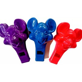 CEC Entertainment NEW Chuck E Cheese Rare 2018 Collectors Party Fun Whistle Set-3 Purple/Blue/Re