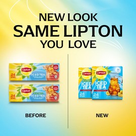 Lipton Decaf Black Iced Tea Bags, Family Size Zero Calories, 144 Total Tea Bags (24ct - Pack of 6)