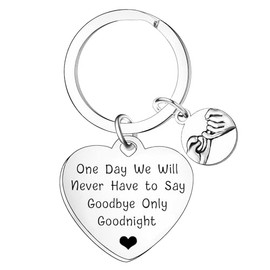 Long Distance Relationship Gifts Couple Keyring Christmas Birthday Gifts for Boyfriend Girlfriend Valentine's Day Gifts One Day We Will Never Have To Say Goodbye